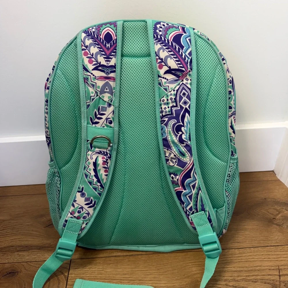PBteen Large Backpack Boho Medallion Turquoise Purple School Book Bag Organizer